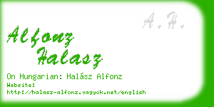 alfonz halasz business card