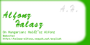 alfonz halasz business card